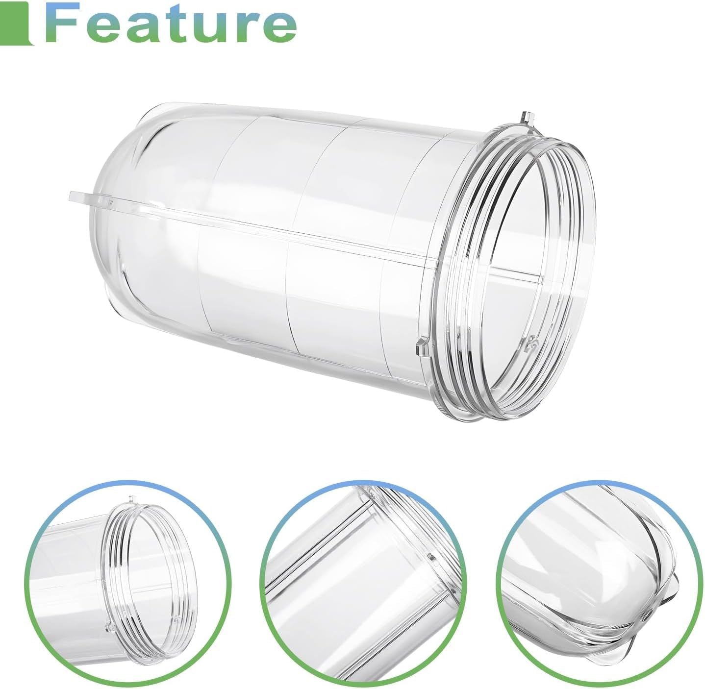 2 PCS Replacement Cups For Magic Bullet Replacement Parts 16OZ Blender Cups Jar compatible with 250W Magic Bullet MB1001 Series Juicer Mixer