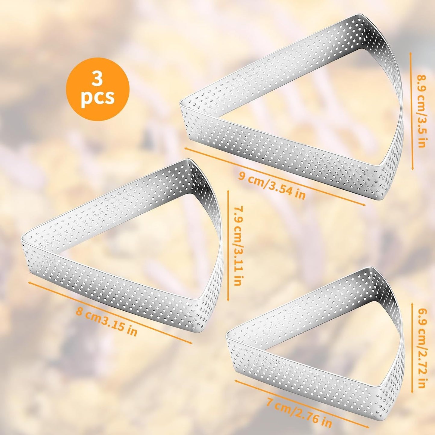 3PCS Triangle Scone Cutter, Scone Cutters For Baking Triangle, Triangles Cookie Cutter For Scones, Equilateral Triangles Cookie Cutter Set, Ideal Baking Tool for Scones for Scones, Pastries, Dessert ﻿