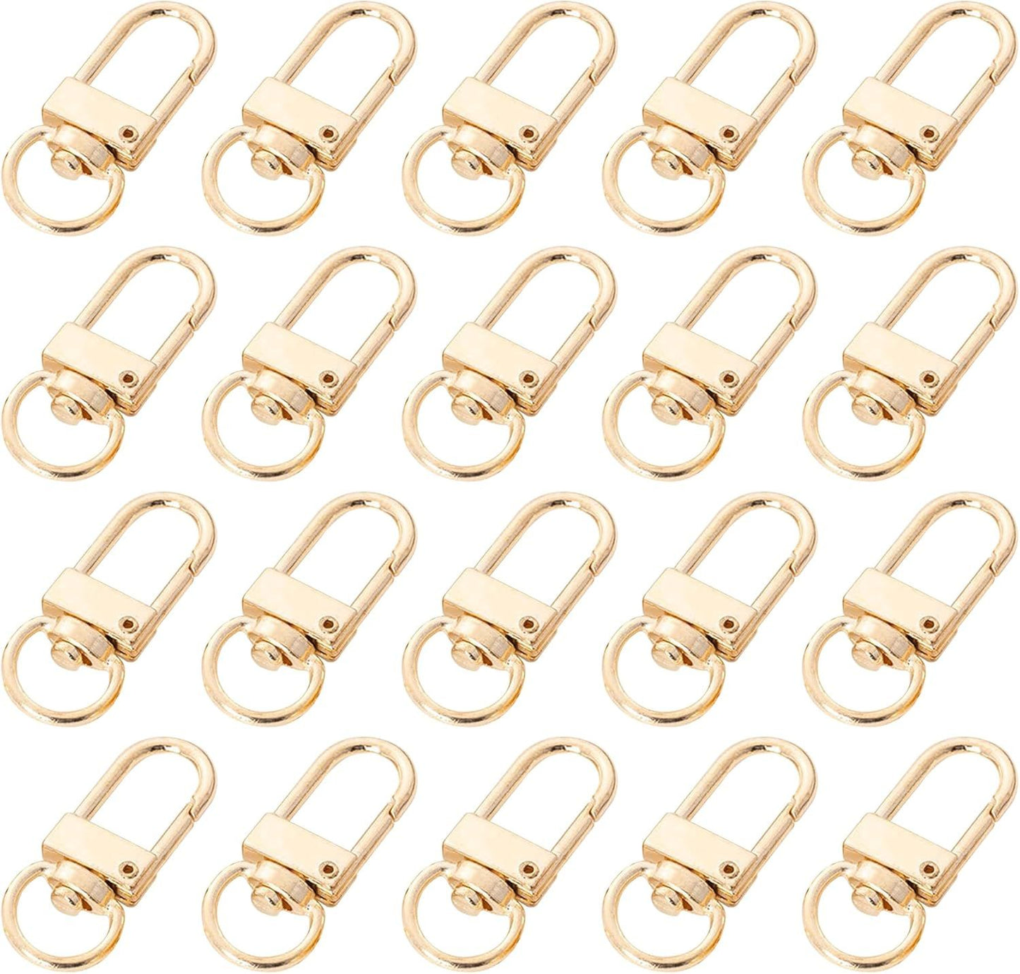 20 Pack Gold Metal Lobster Claw Clasps, 360° Swivel Lanyard Snap Hooks Lobster Clasp for Keychains, Key Chain Hooks for Jewelry Making Purse Bags DIY Crafts Pet Collar