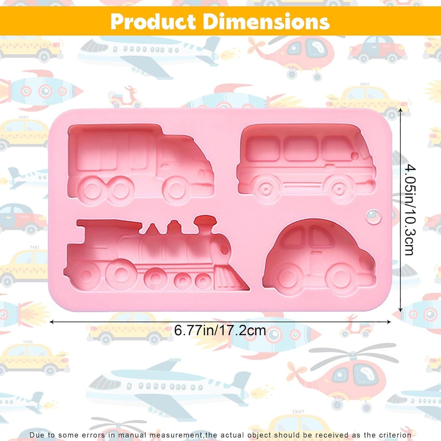 Car Silicone Soap Mold, Silicone Cake Mold, 3D Transportation Candy Mould Non-Stick Car Shape Baking Tool for Cake Cupcake Jelly Pudding Muffin Ice Cube Clay