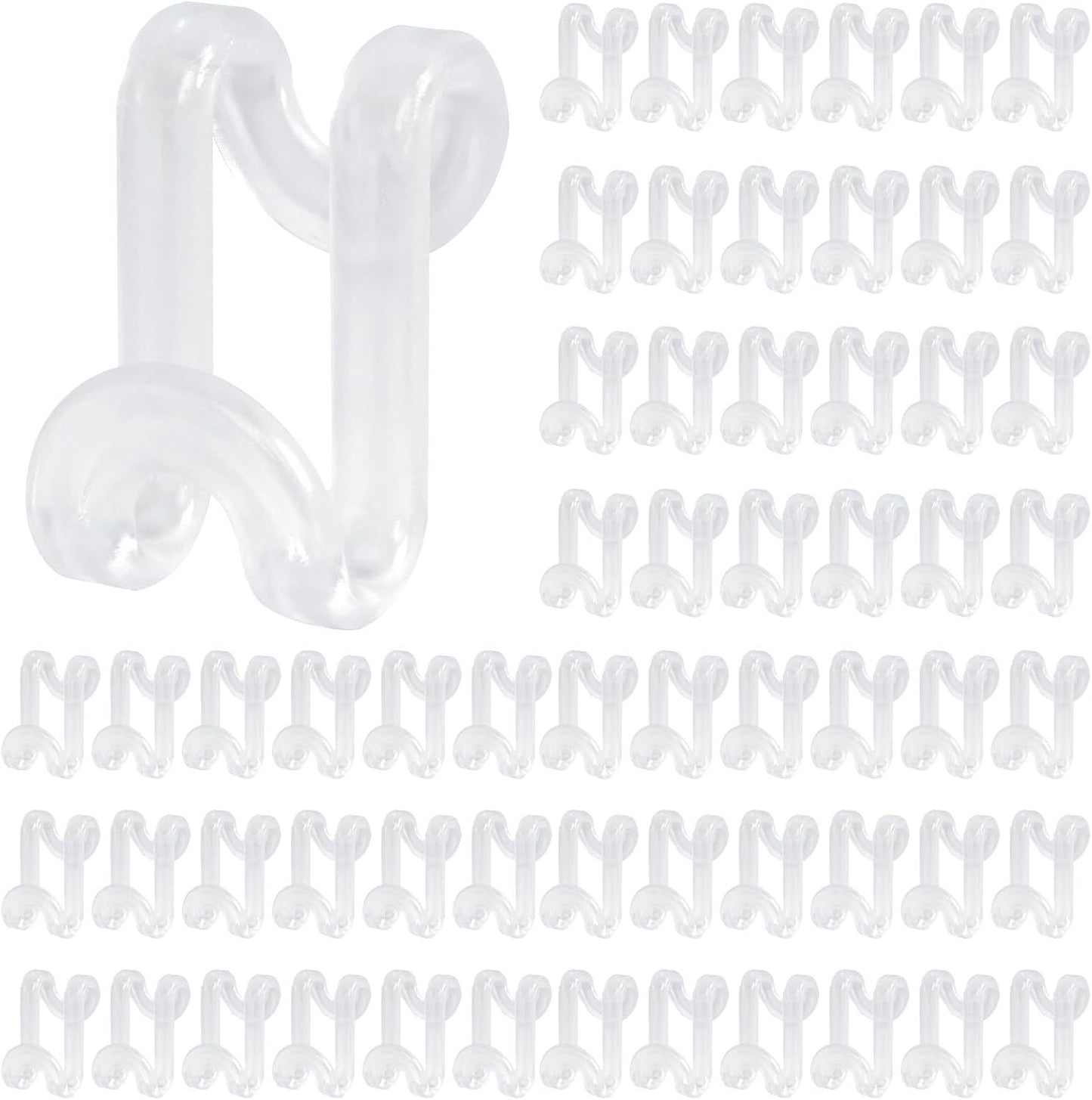 Hanger Hooks Space Saving, 60PCS Clothes Hanger Connector Hooks Closet Space Savers for Hanging Clothes, Clear