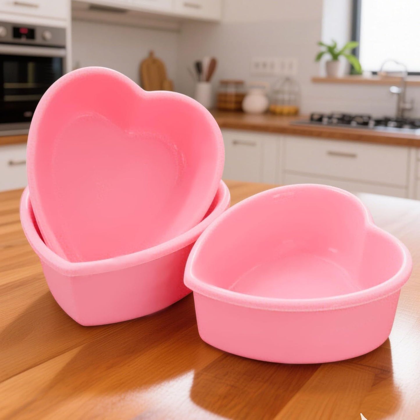 2Pcs Mini Heart Shaped Cake Pans, 4 Inch Heart Cake Pan, Nonstick Silicone Hearts Cake Molds for Valentine's Day Anniversary Birthday Party Mini Cakes, Cheesecake, Pudding Baking, Pink