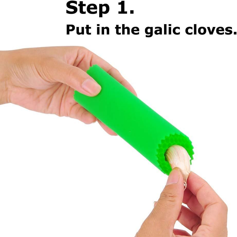 Garlic Peeler Skin Remover Roller Keeper,Easy Quick to Peeled Garlic Cloves with Silicone Tube Roller Garlic Peeling Kitchen Tool(3 Colors)