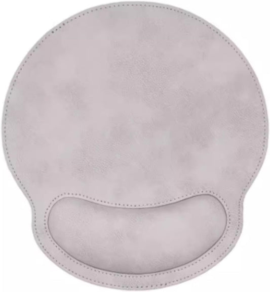Leather Mouse Pad with Wrist Rest Support Ergonomic Office Computer Keyboard Hand Pad Non Slip Base for Desk Laptop (Grey)