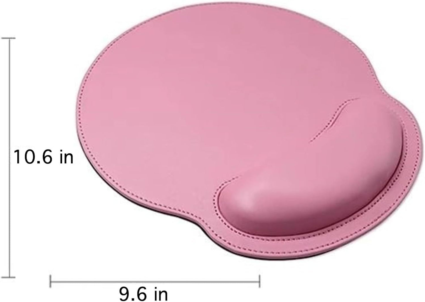 Leather Mouse Pad with Wrist Rest Support Ergonomic Office Computer Keyboard Hand Pad Non Slip Base for Desk Laptop (Grey)