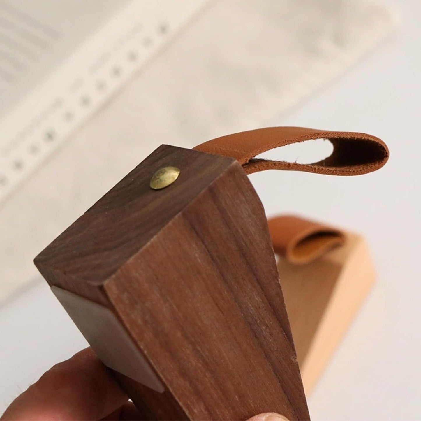 2 Pcs Walnut Door Stopper Door Jam for Floor Wedge Door Stop Hold Open Anti Slip Door Stopper for Home Office