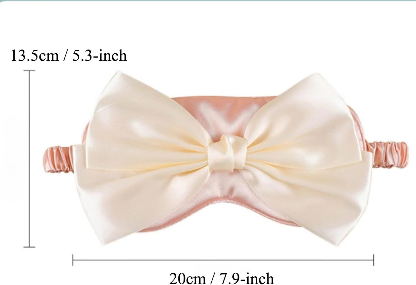 Cute Bow Satin Eye Mask for Women Girls, Breathable Cooling Nap Sleep Cover for Summer Dorm Essentials (Blue)