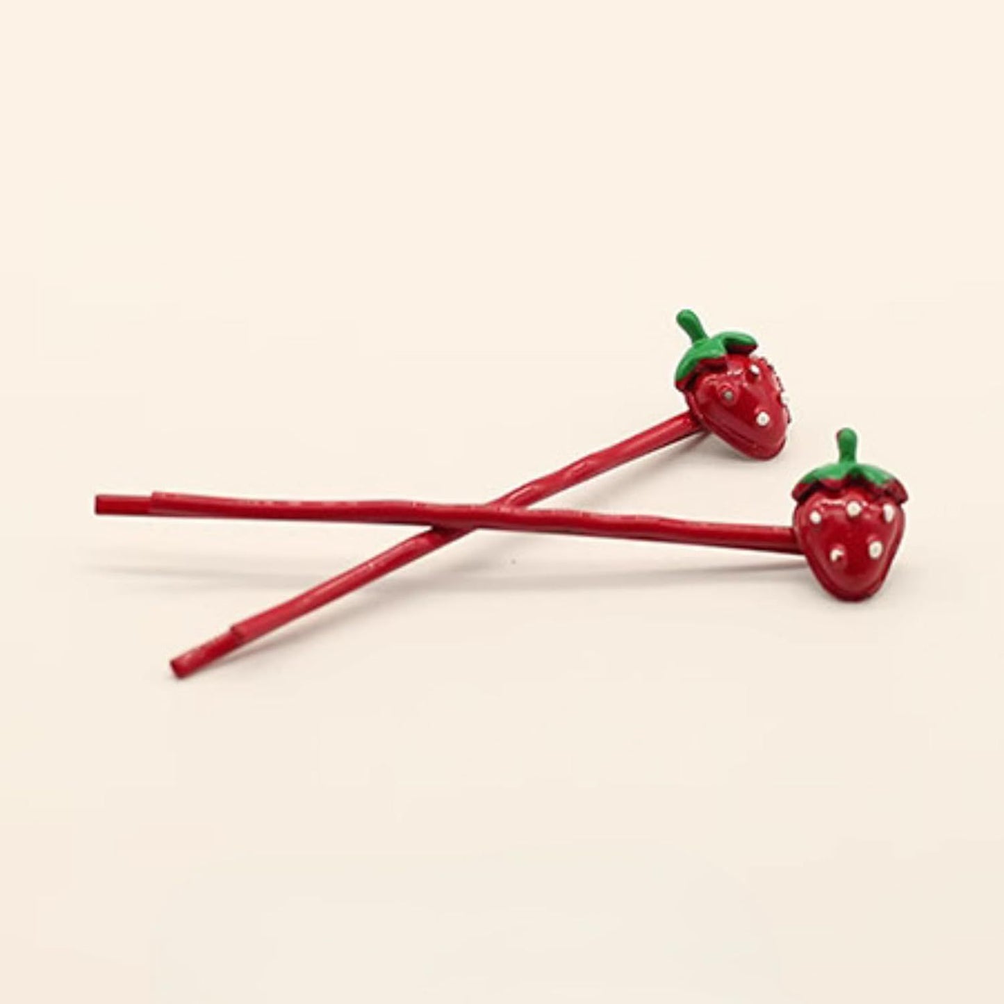 4 Pcs Cute Strawberry Hair Pins Hair Clips for Girls, Fun Headband Accessories for Kids Women Daily Wear Party (Red Strawberry)