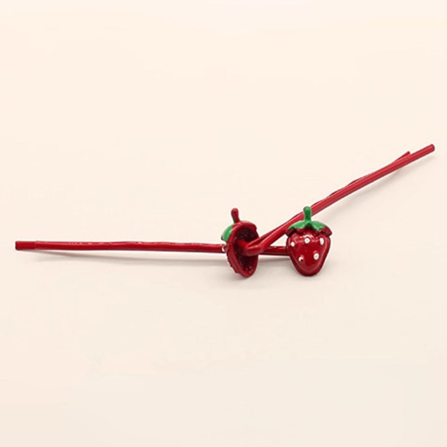 4 Pcs Cute Strawberry Hair Pins Hair Clips for Girls, Fun Headband Accessories for Kids Women Daily Wear Party (Red Strawberry)