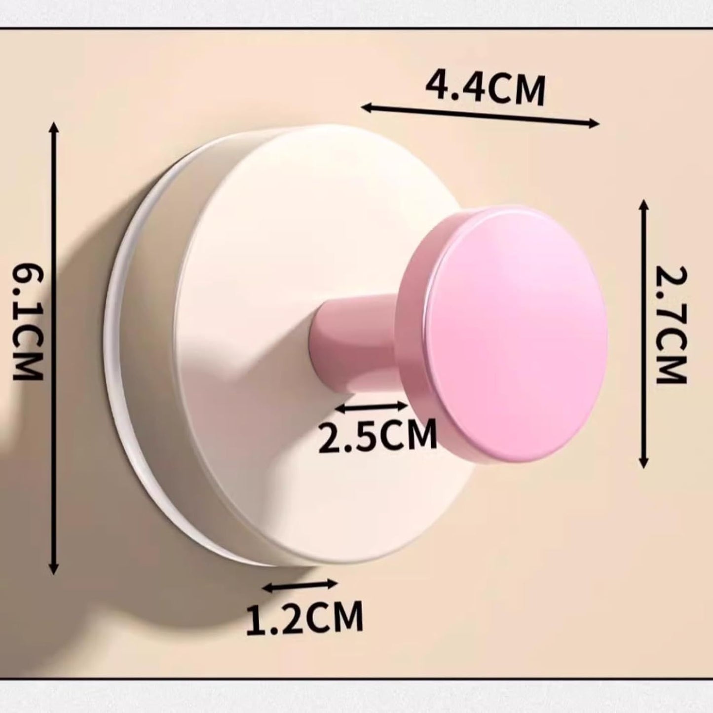 4 Pack No-Drill No-Trace Reusable Vacuum Suction Cup Hooks for Entryway, Doorway Key Holder, Hat Rack Organizer, Bathroom Hanger (Round)
