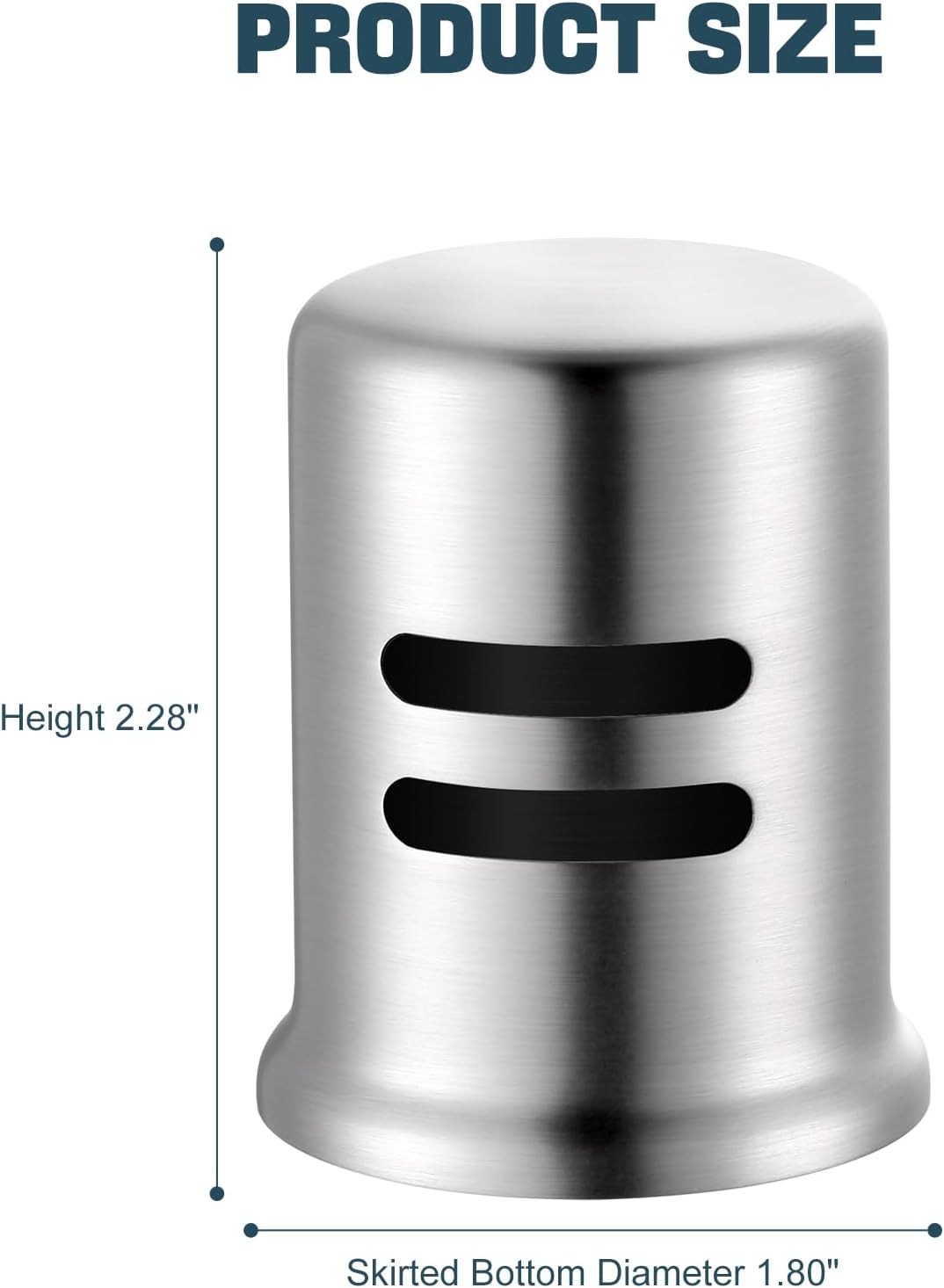 Dishwasher Air Gap Cover for Kitchen, Solid Brass Air Gap Cap with Skirted Design, Dishwasher Overflow Vent Cap Replacement Only, Brushed Nickel