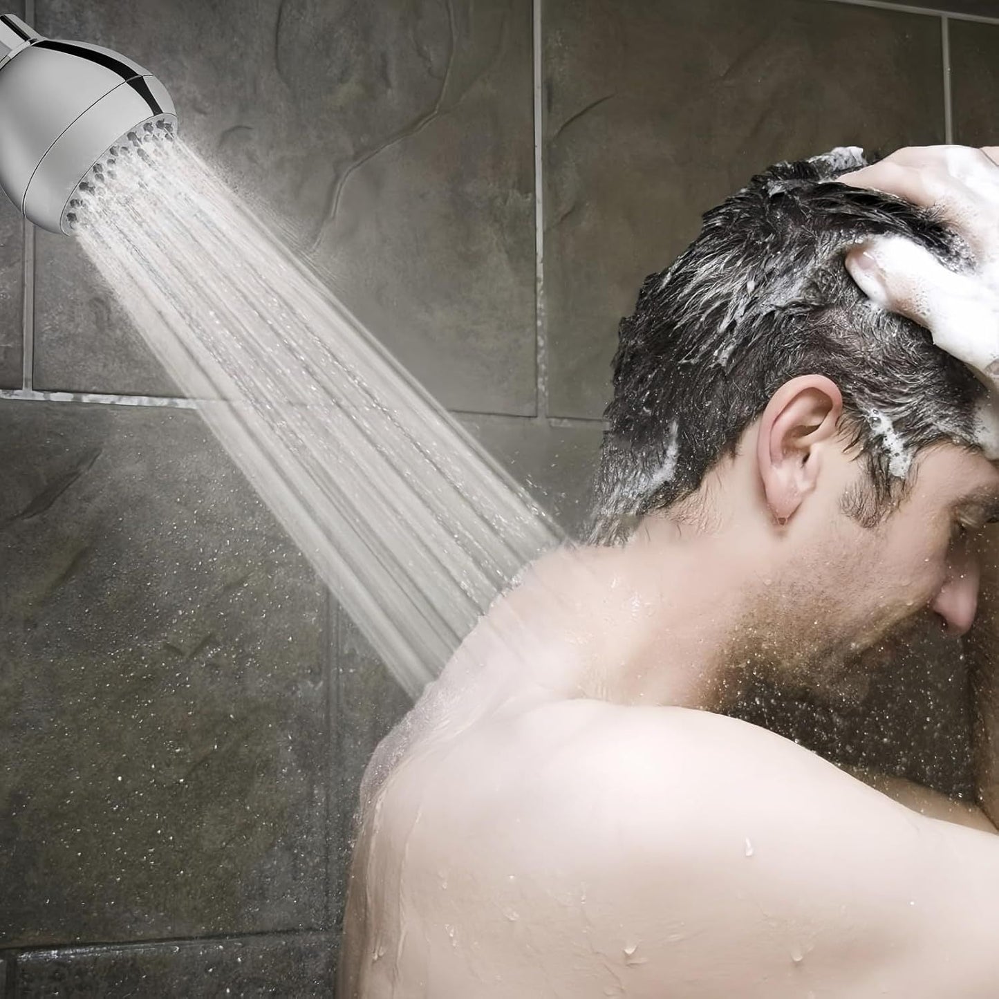 High Pressure Shower Head 3" Chrome - 360° Rotating Self-Cleaning Jets, Water Saving Flow Optimizer, Easy Install & Rustproof ABS, Spa Rainfall Spray for Adults/Elderly