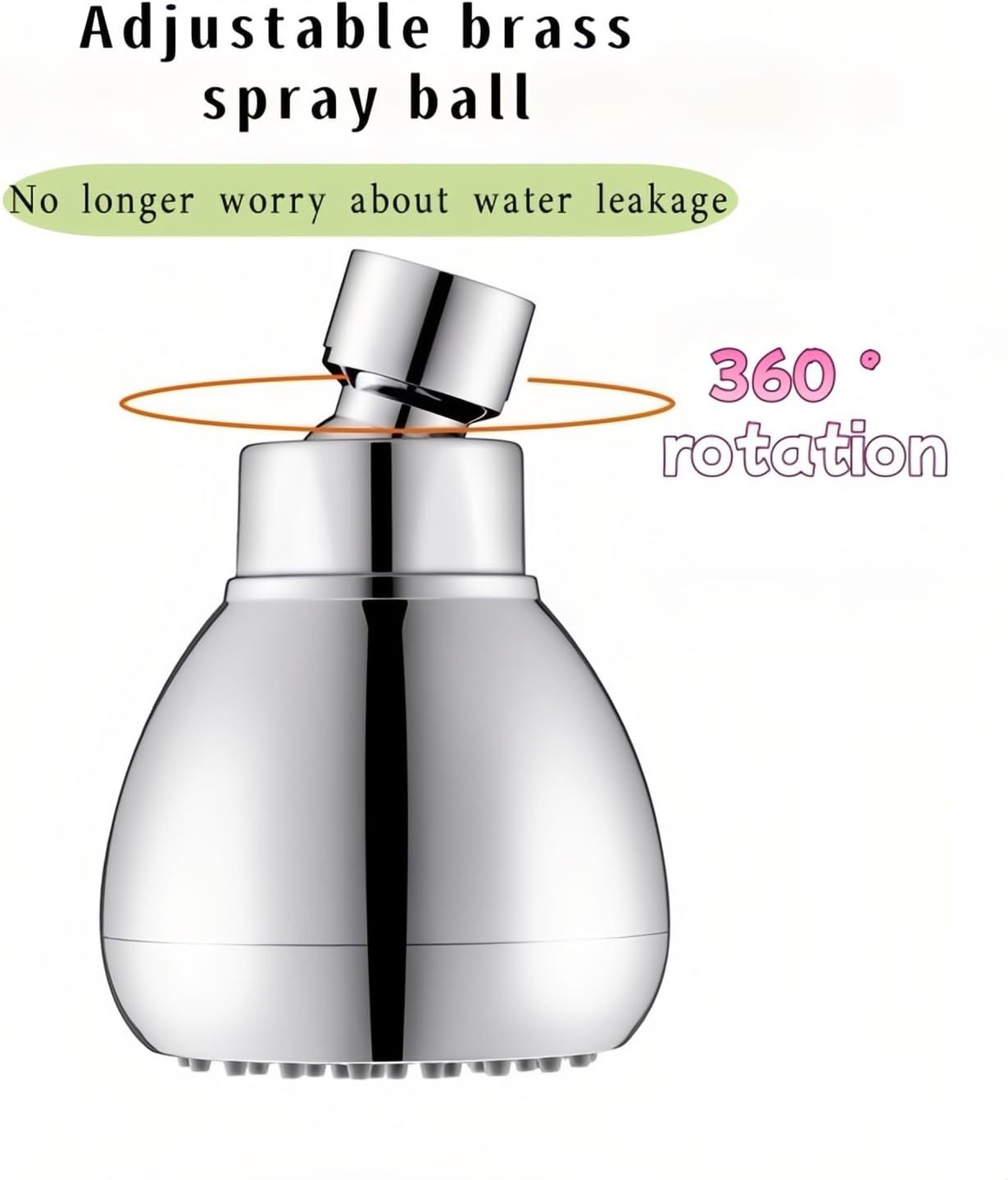 High Pressure Shower Head 3" Chrome - 360° Rotating Self-Cleaning Jets, Water Saving Flow Optimizer, Easy Install & Rustproof ABS, Spa Rainfall Spray for Adults/Elderly