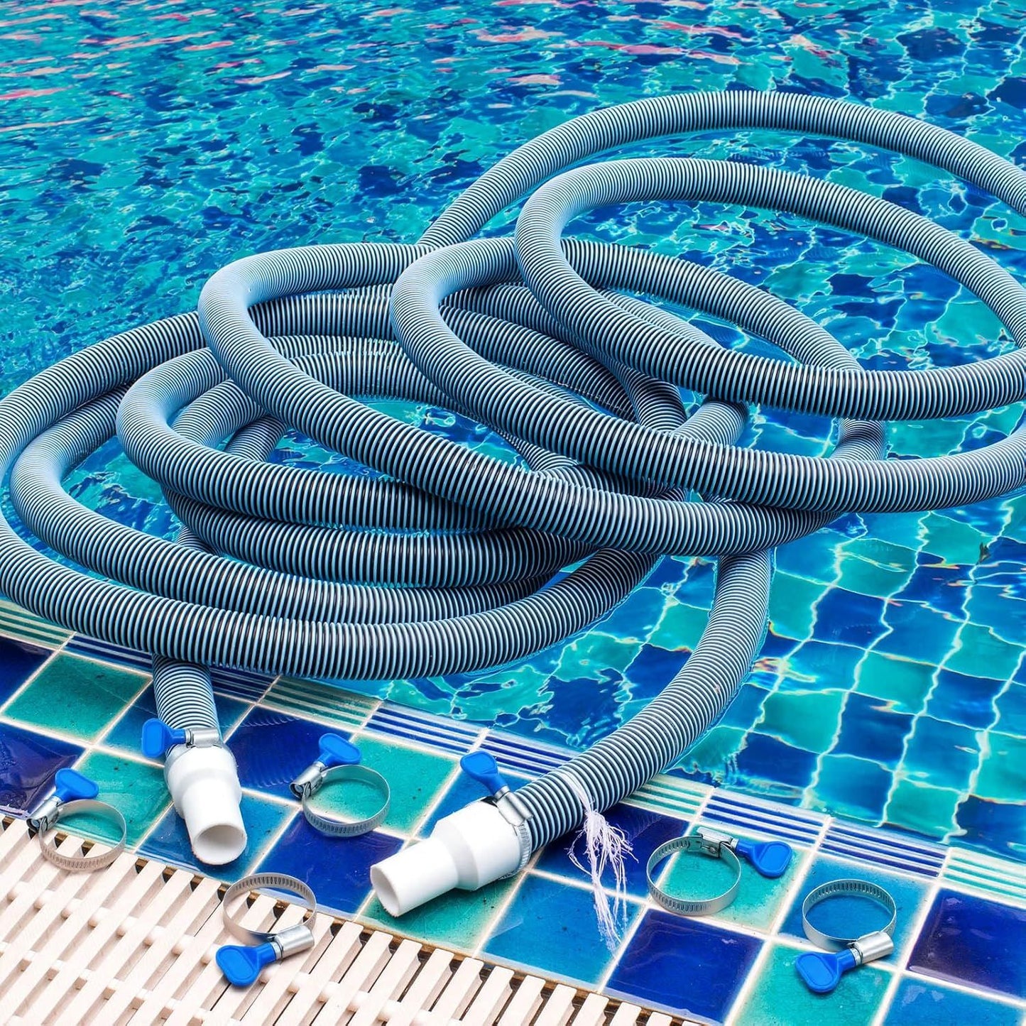 10 Pcs 1-1/2 Inch Pool Backwash Hose Clamp Adjustable Worm Gear Stainless Steel Hose Clamp Metal Pipe Tool for PVC Tubing Plumbing Dust Collection Automotive Mechanical Application