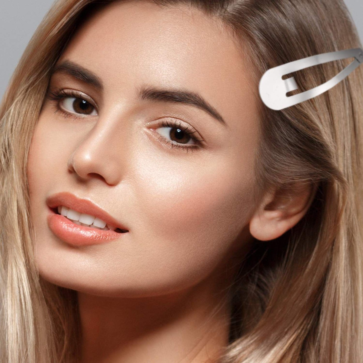 30 Pieces 3.1 Inch Large Metal Snap Hair Clips Nonslip Barrettes Women Hair Accessories(Silver)