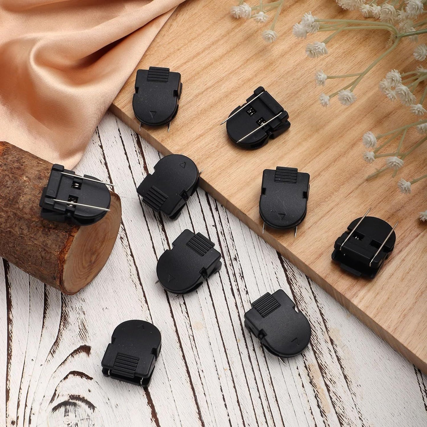 12pcs Cubicle Clips for Fabric Walls, Plastic Stainless Steel Fabric Panel Wall Clips Cubicle Hooks Cubicle Wall Accessories for Picture Note Memo Hanging