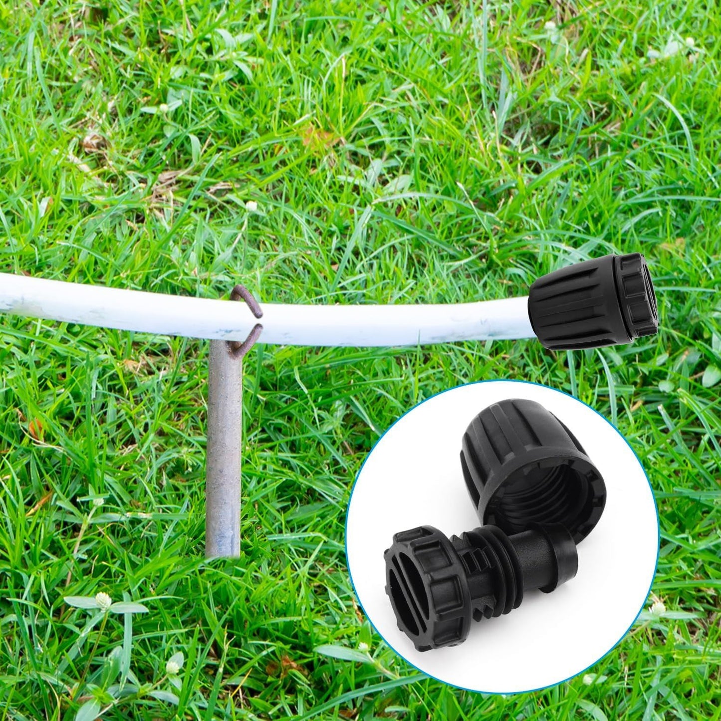 10pcs 1/2 Inch Irrigation End Caps, Anti-Drop Barbed Lock Nut End Hose Plugs Fittings for (1/2" ID x 0.6-0.63" OD) 16mm Drip Tubing Connectors for Garden Watering System Drip Line Sprinkler Parts