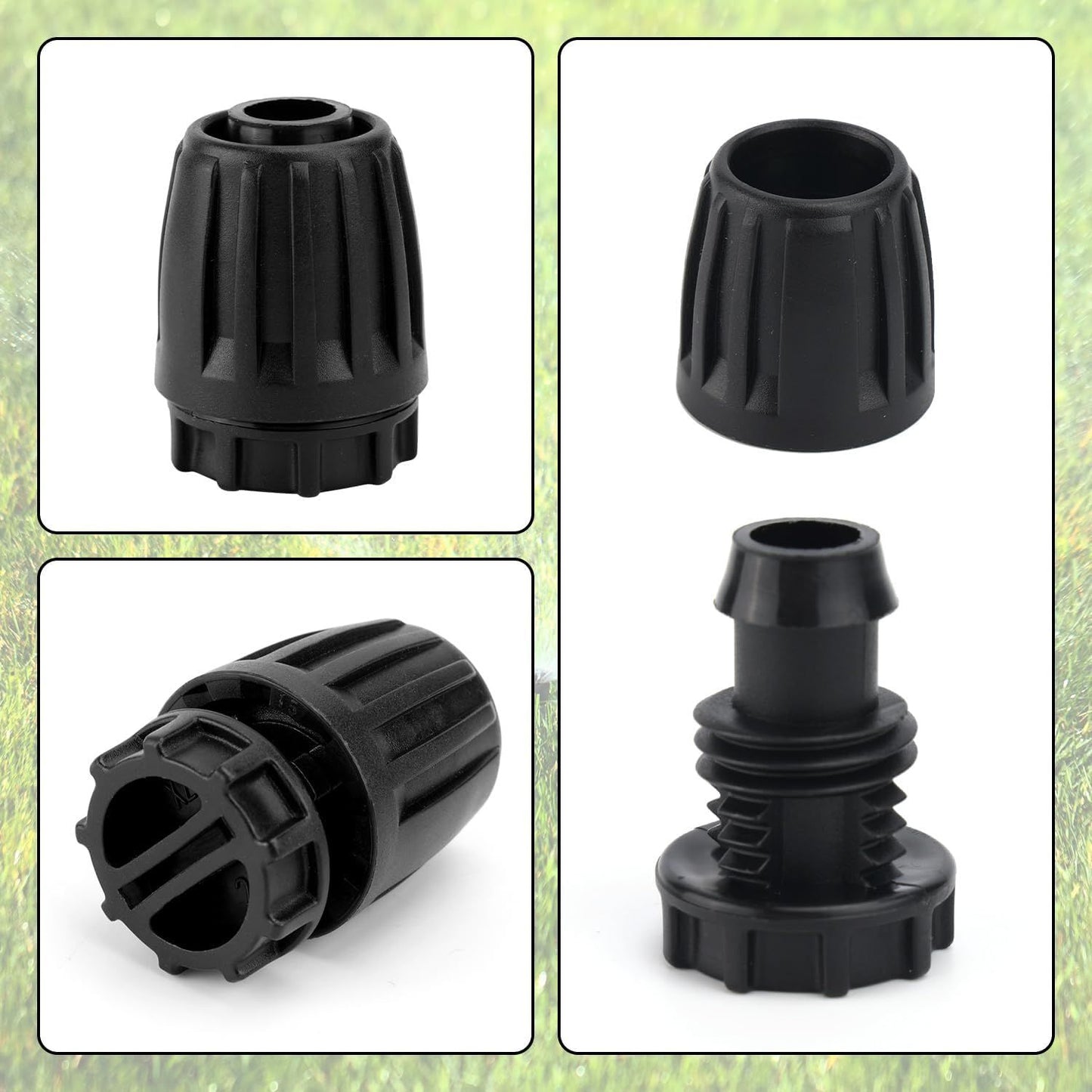 10pcs 1/2 Inch Irrigation End Caps, Anti-Drop Barbed Lock Nut End Hose Plugs Fittings for (1/2" ID x 0.6-0.63" OD) 16mm Drip Tubing Connectors for Garden Watering System Drip Line Sprinkler Parts