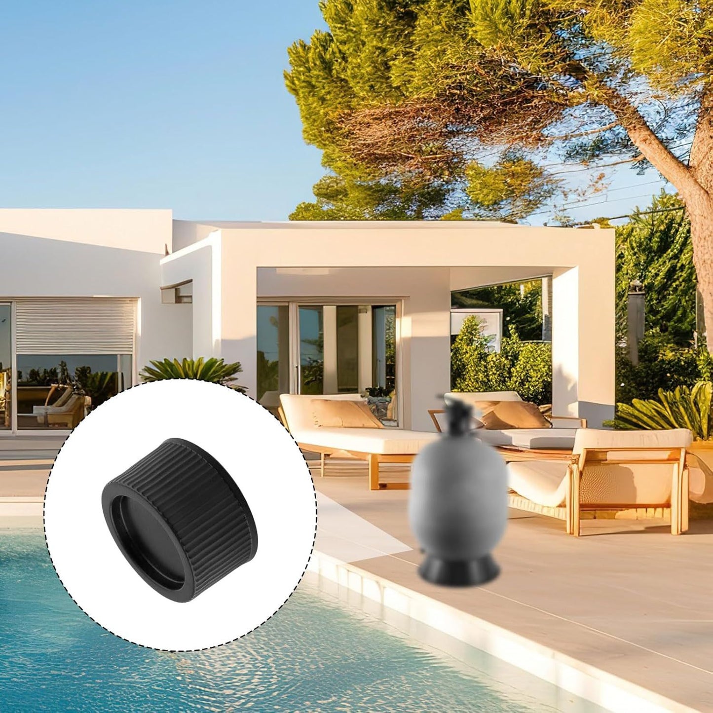 2pcs SX180HG Drain Cap, Pool Sand Filter Drain Cap Cover Plug Replacement Part with Gasket Compatible with Hayward Swimming Pool Sand Filter Models S166T S180T S244T S210T