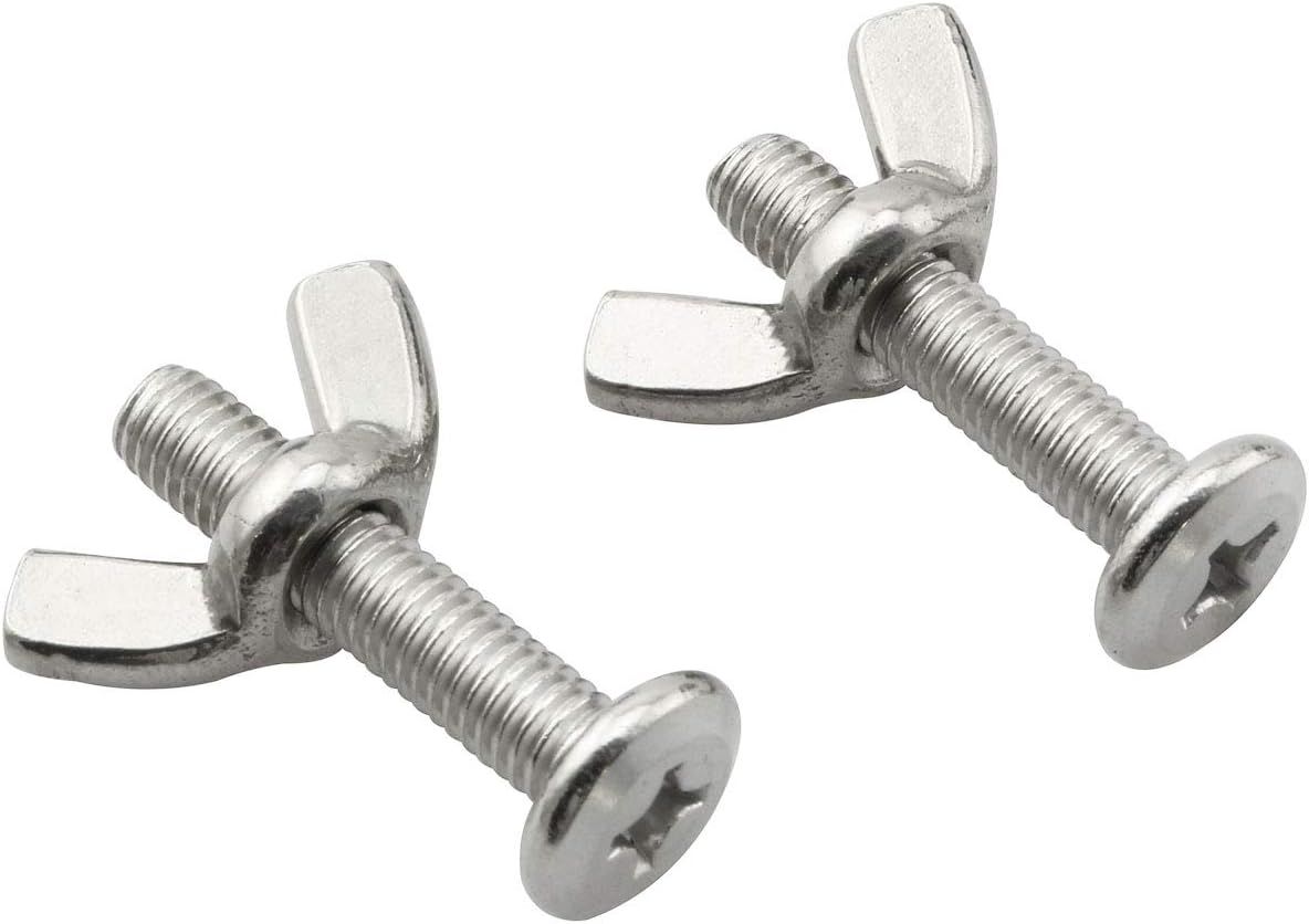 10PCS Stainless Steel Large Flat Head Screws M6x30 1/4 x 1-1/4 Sidewalk Bolts with 10 Wing Nuts