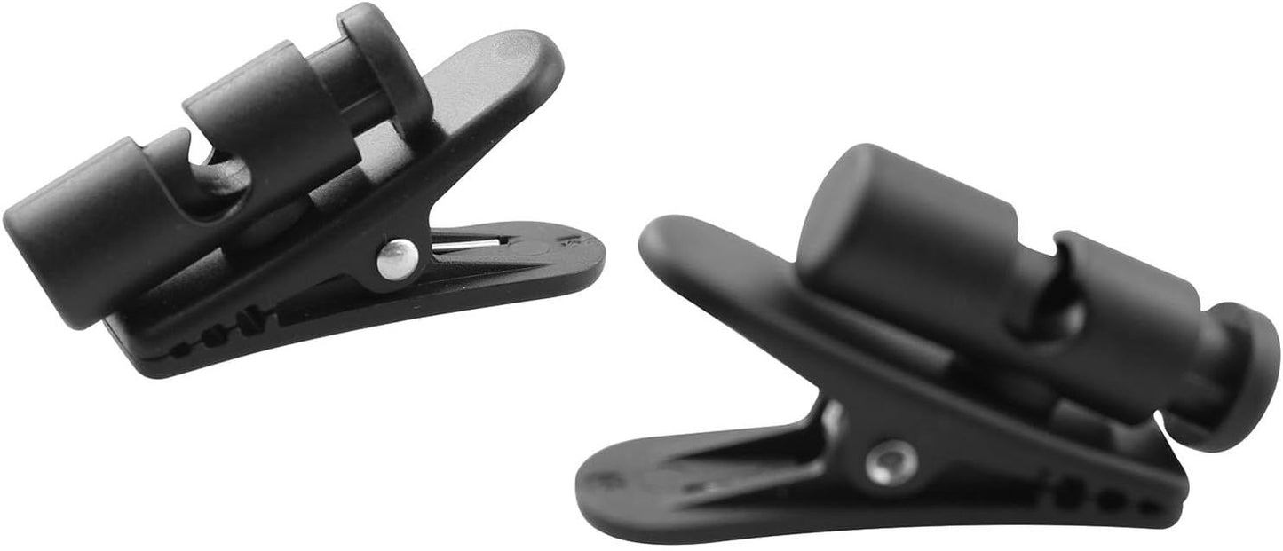 Headset Wire Clip  8PCS 360 Rotatable Earphone Earbud Cable Clips for 3-5mm Wide Eearphone Cable, Earpiece Clamp, Headphone Hook, Black