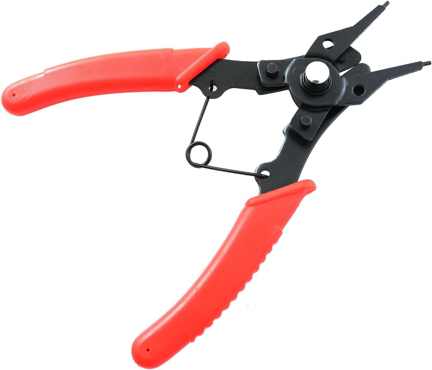 Snap Ring Pliers  1Set 4 In 1 C Clips Removal Retaining Set for Automotive and Engine Repair, Interchangeable Jaw Head 45 90 and 180 Degree Angled Jaws, AC Compressor Clutch Holding Tool