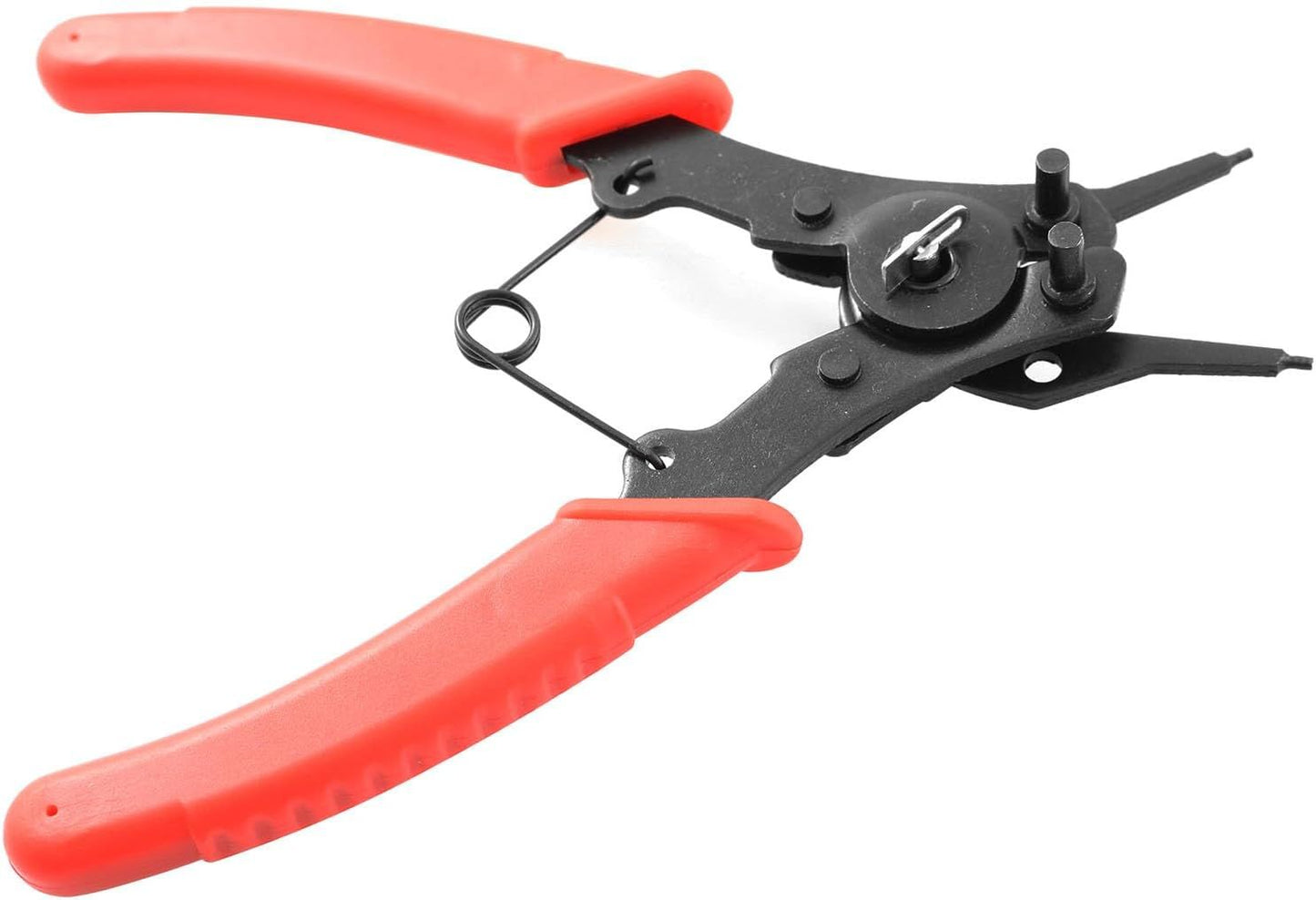 Snap Ring Pliers  1Set 4 In 1 C Clips Removal Retaining Set for Automotive and Engine Repair, Interchangeable Jaw Head 45 90 and 180 Degree Angled Jaws, AC Compressor Clutch Holding Tool