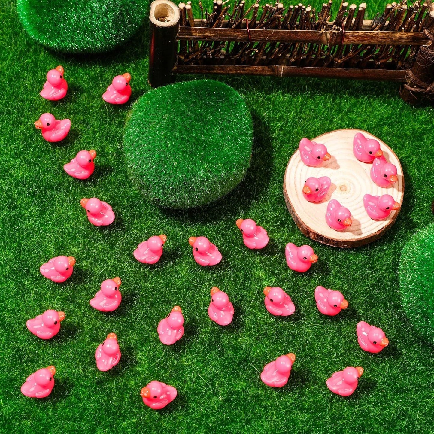150 Pcs Mini Resin Ducks Pink Tiny Ducks Miniature Duckies Bulk Small Plastic Duckies Figures for Office Home Hide and Seek Prank Game Craft Dollhouse Party Favor Gift Valentine