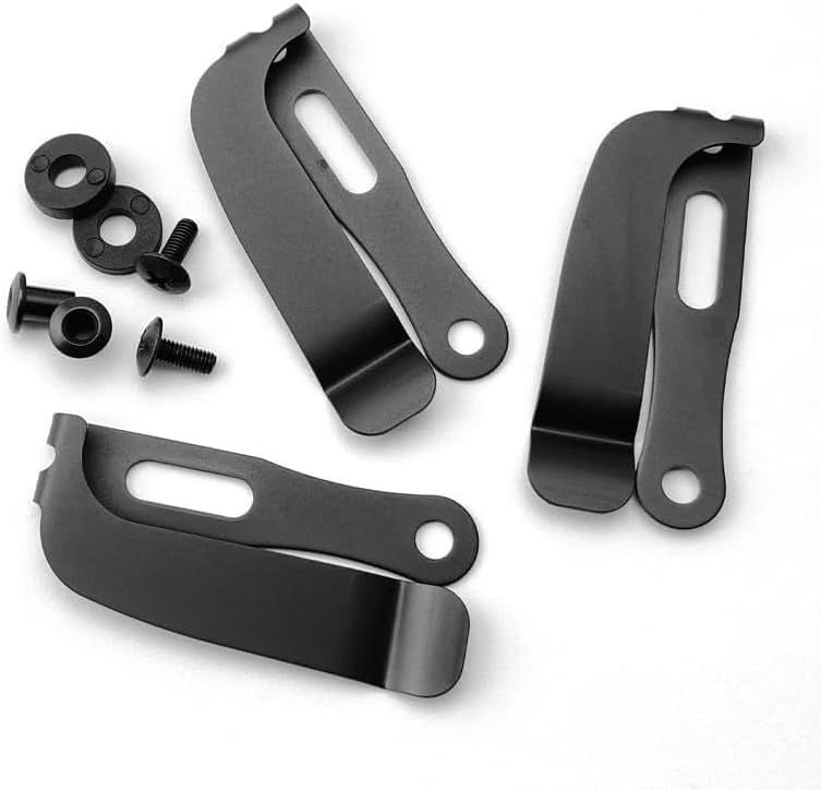 A Set Black Belt Clip Knife Sheath, Metal Kydex Holster Waist Clips, Kydex Knife Sheath Kit, Knife Clip Replacement, Metal Belt Clip for Knife Sheaths, Holster Making