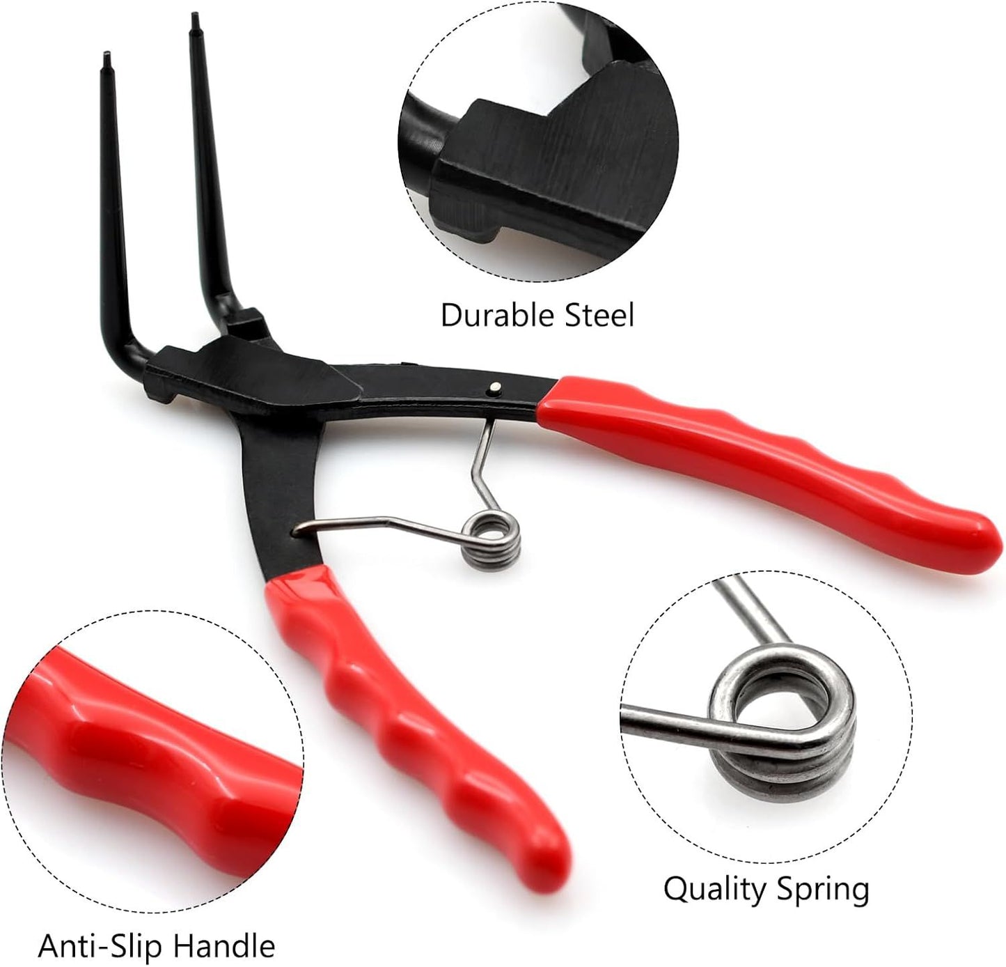 90 Degree Long Nose Snap Ring Pliers, Internal Master Cylinder Circlip Bent Lock Retaining Ring Pliers for Trucks Motorcycles Cars