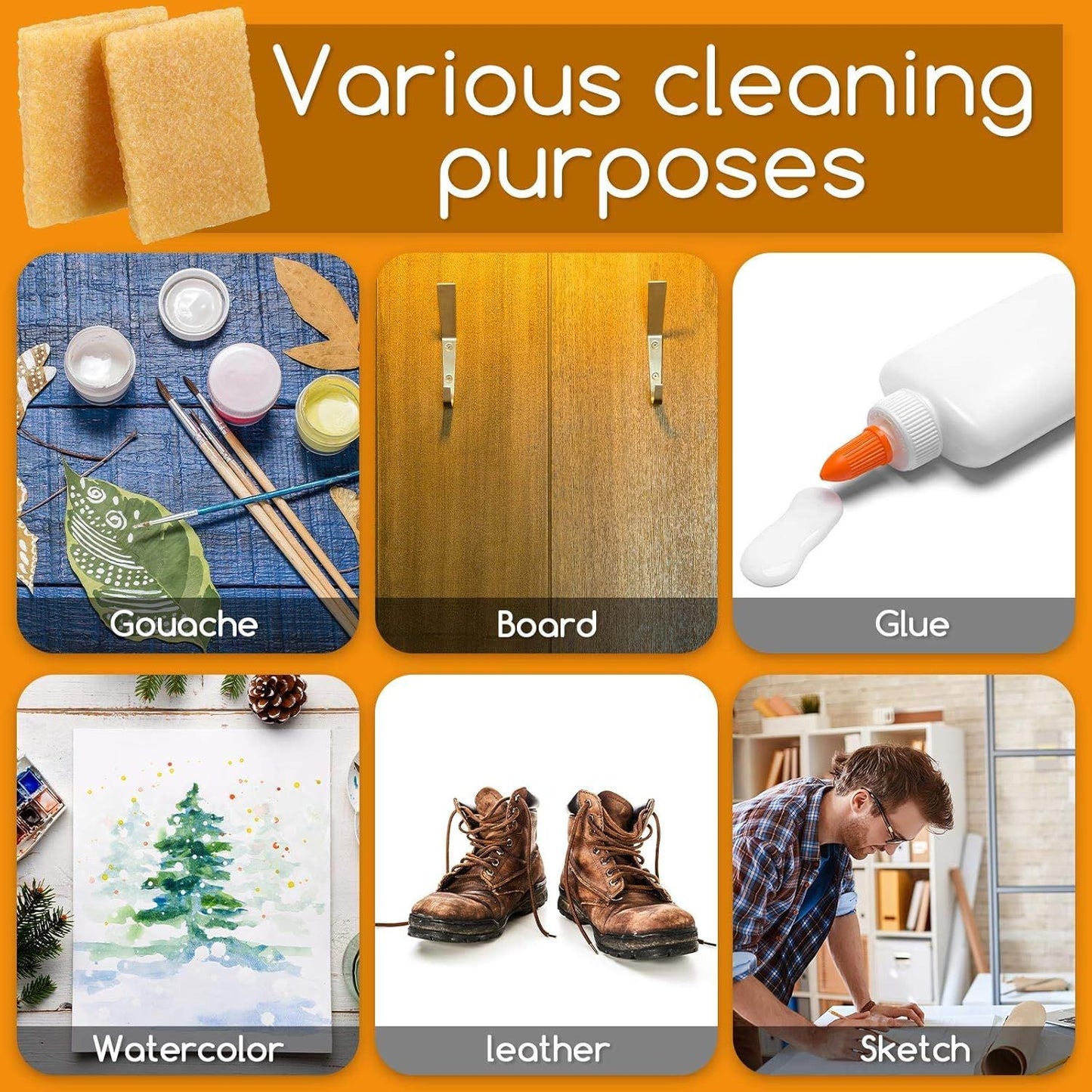 12 Pieces Glue Residue Pick up Eraser Rubber Cement Eraser Cleaning Rubber for Removing Adhesive and Residues from Paper Plastic and More