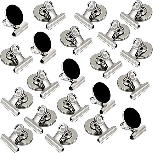 20 Pack Fridge Magnets Refrigerator Magnets, Strong Magnetic Clips Heavy Duty, Magnet Clips for Whiteboard, Magnets for Fridge Locker Office Accessories (Silver)