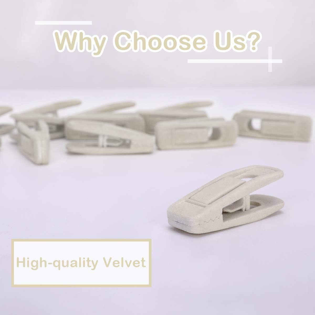 Velvet Hangers - Strong Finger Clips for Thin Pants (20pc, Beige)