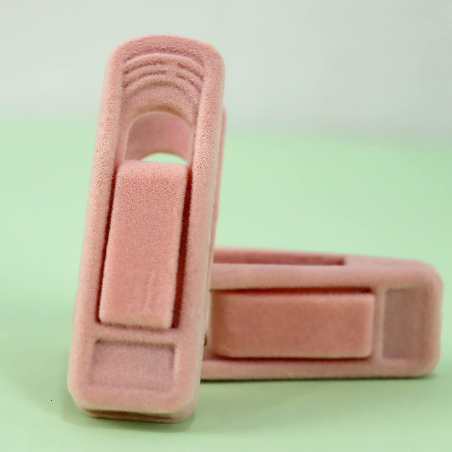 Light Pink Velvet Hangers - Strong Finger Clips for Thin Hangers, Perfect for Suits, Skirts, Pants & Baby Clothes