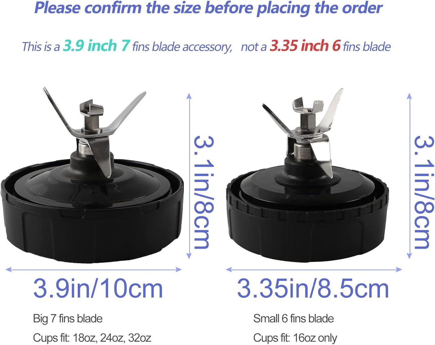 1-pack Extractor Blade Assembly 7 Fins Ninja Blender Blade Ninja Blender Replacement Parts Compatible with Ninja Blenders Auto iQ BL480 BL482 BL642 BL682 NN102