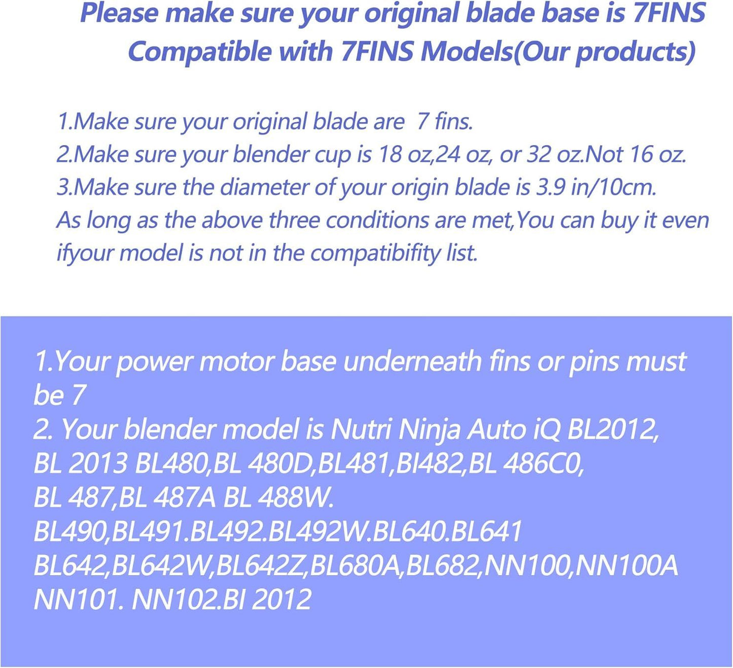 1-pack Extractor Blade Assembly 7 Fins Ninja Blender Blade Ninja Blender Replacement Parts Compatible with Ninja Blenders Auto iQ BL480 BL482 BL642 BL682 NN102