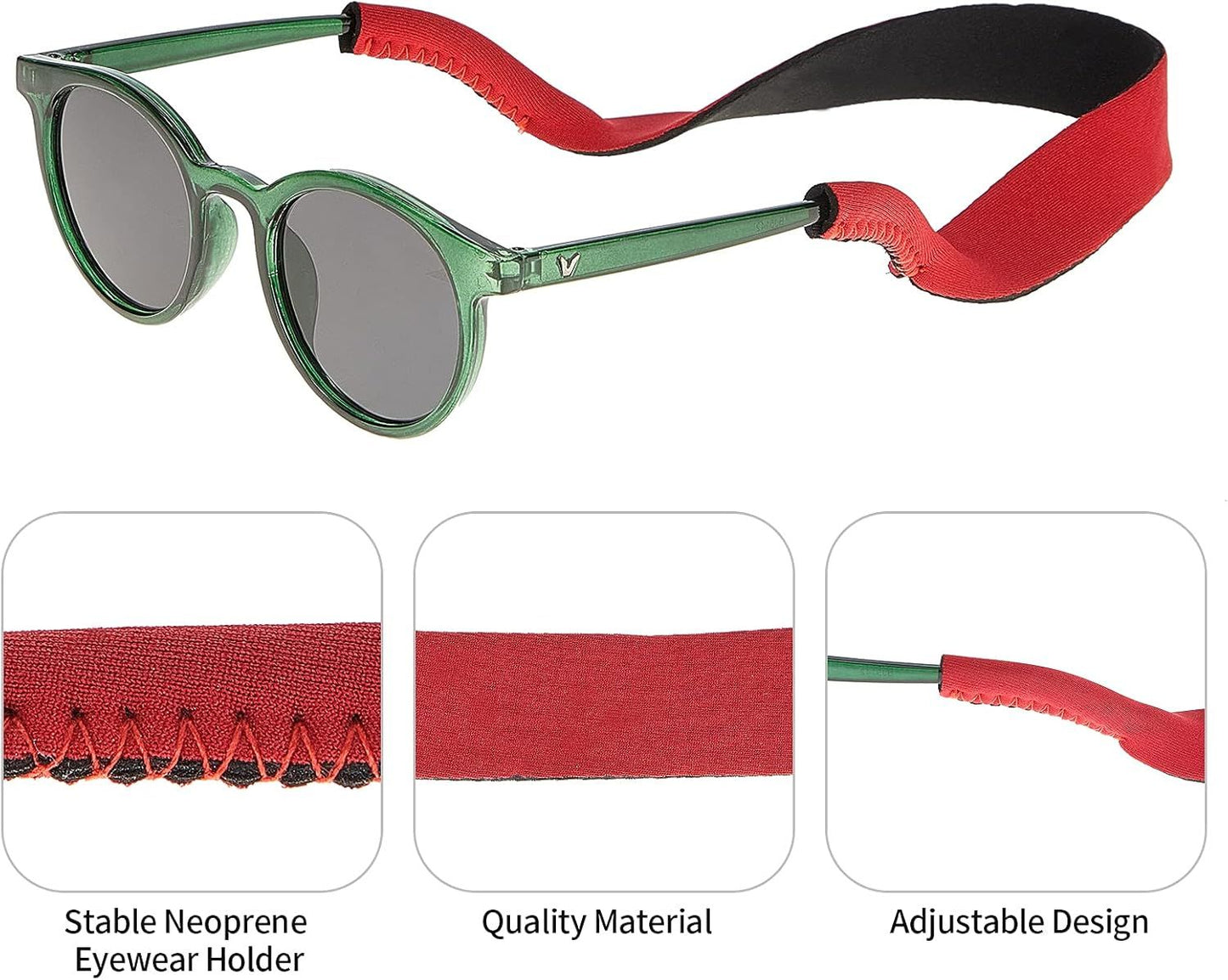 10 Pieces Neoprene Sunglasses Floating Straps Eyewear Retainer Durable Floating Glasses Straps Soft Eyewear Holders Around Neck for Men Women Running Activities(40 cm,Classic)