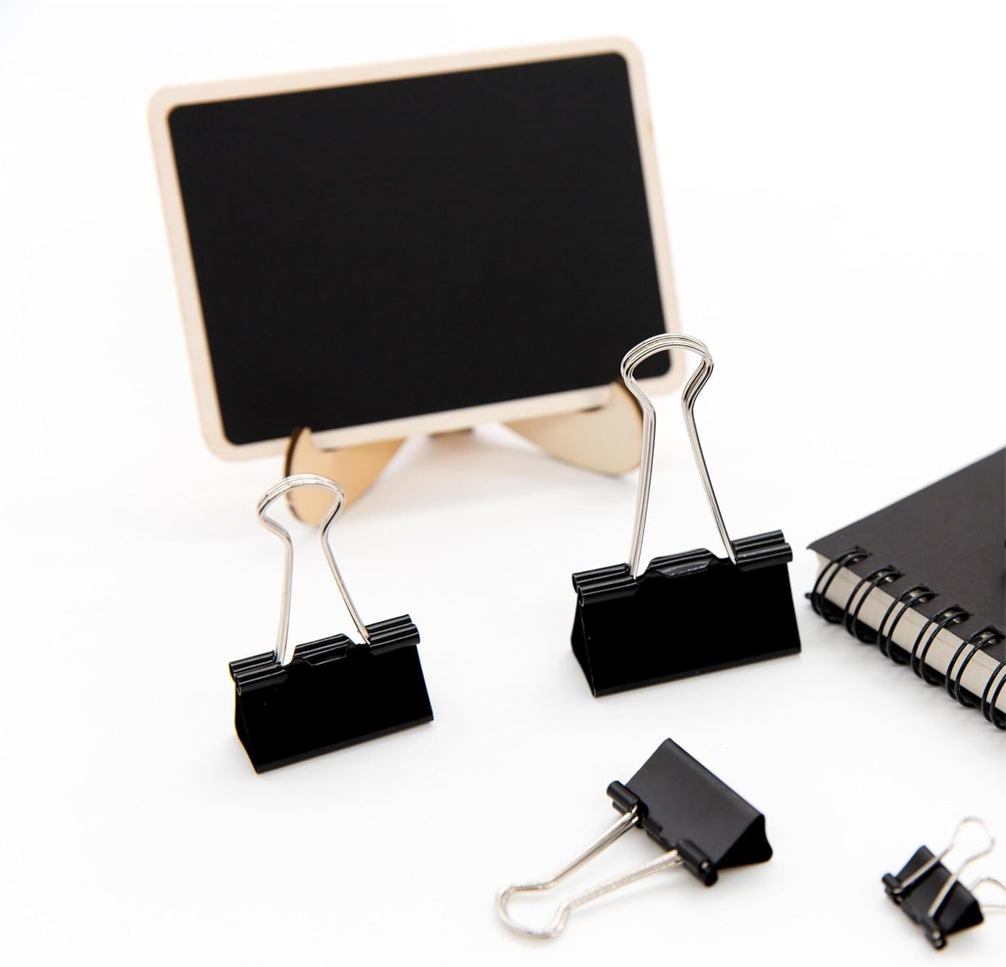 Binder Clips Paper Clamps Assorted Sizes 150 Count (Black), Large, Medium, Small, X Small and Micro, 5 Sizes in One Pack, Meet Your Different Using Needs.