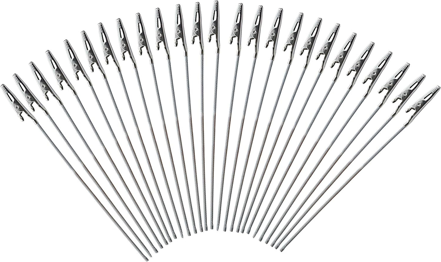 Yansanido Set of 50 Metal Wire Alligator Clamp 6 Inch Long-Tailed Alligator Iron Clip Clasp Clamp Standfor DIY Card Photo Memo Clip Holder (6inch-50pack)