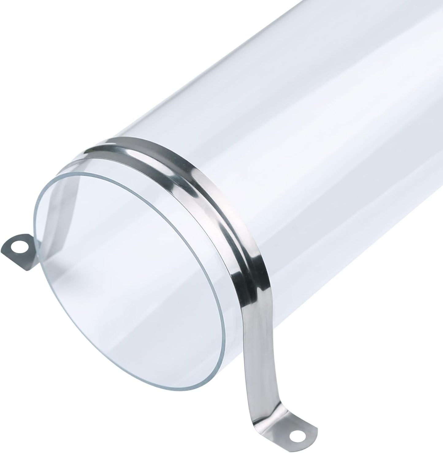 Xadnitu 4 Pieces 2-1/2" x 36" Clear Rigid Pipes, Plastic Round Tubes with Strap Clamps for Home, Garden, Woodworking, DIY Dust Collection System