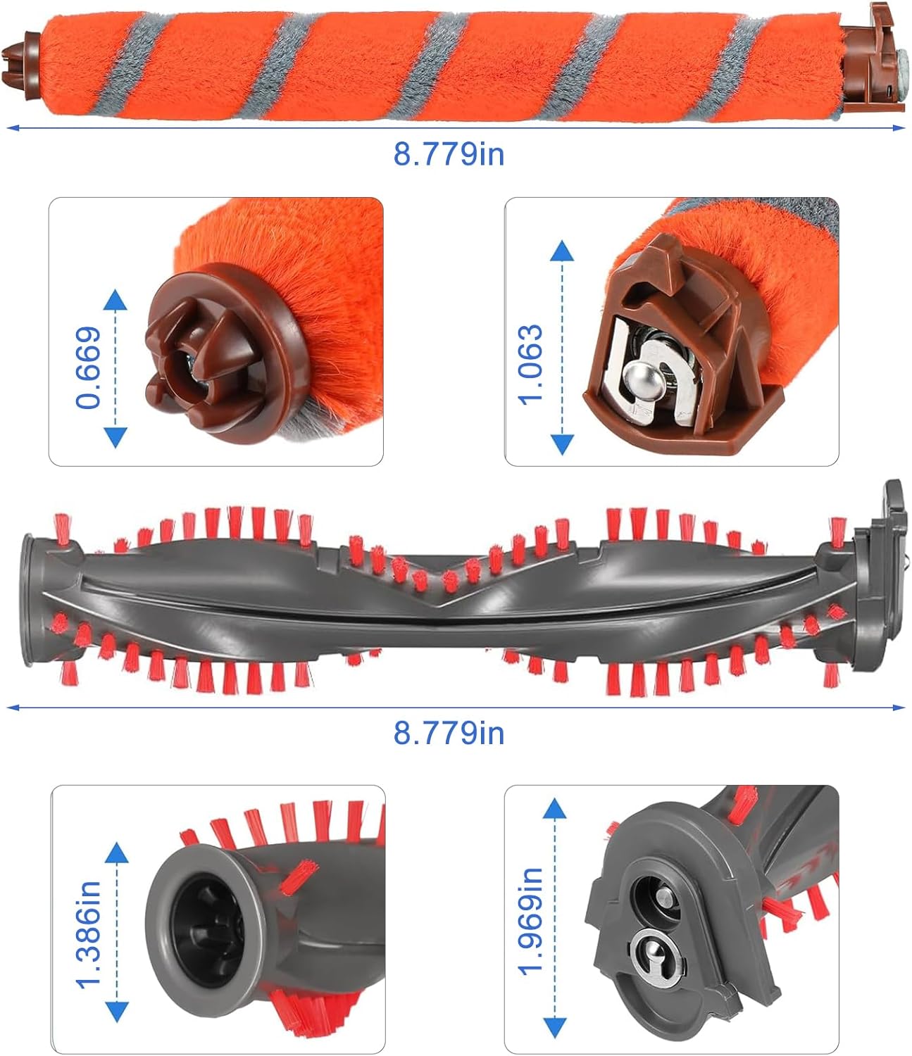 Brush Roll Replacement for Shark DuoClean NV800, NV800W, NV801, NV803, HV380, HV380C, HV380W, HV381, HV381C, HV382, HV382BRN, HV383, HV384Q Vacuum Cleaner Roller Brush