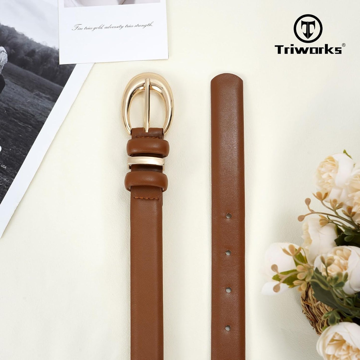 3 Pack Women Leather Belt for Jeans Pants Fashion Ladies Faux Leather Belt with Gold Buckle
