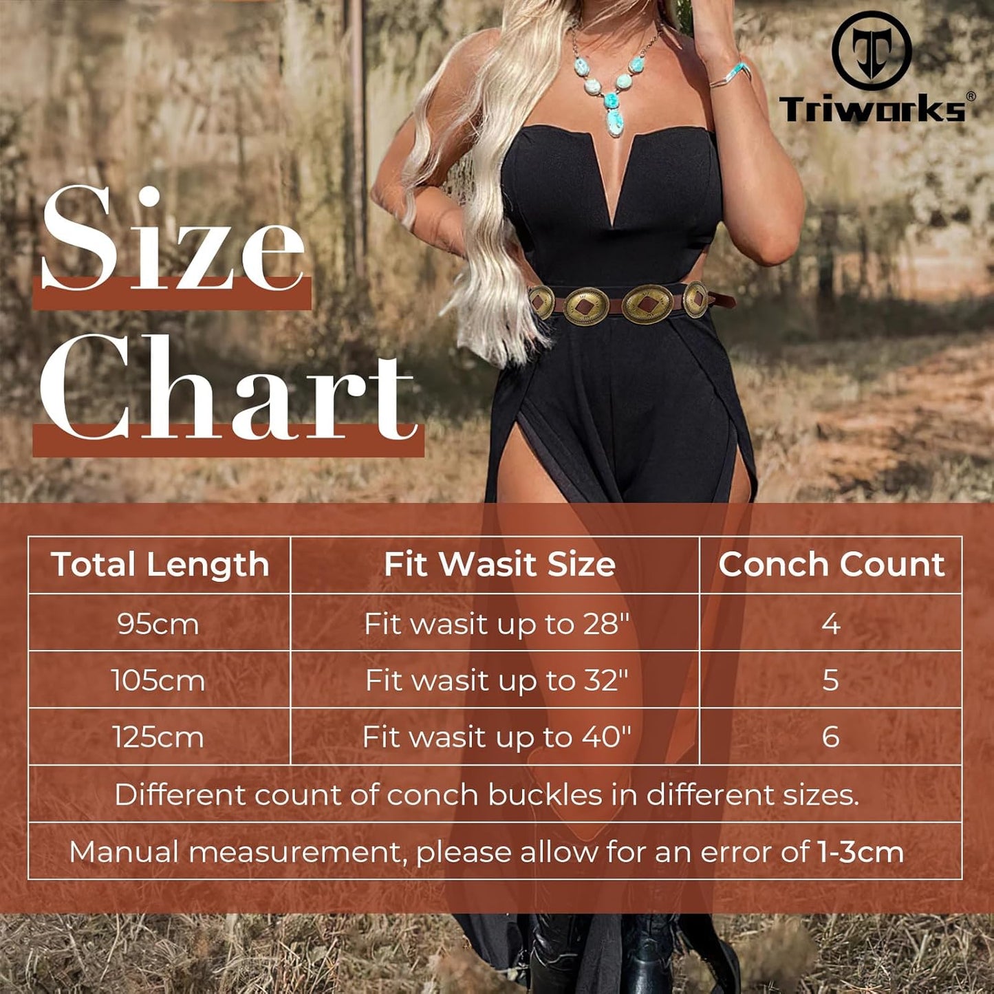 Western Belts for Woman Oval Concho Belt Cowgirl Belt Boho Disc Belt Buckle for Dress Jeans Country Concert Outfit
