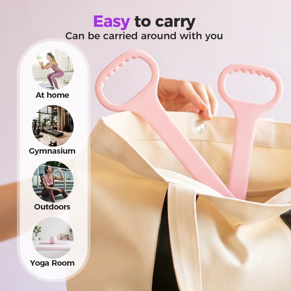Figure 8 Resistance Bands for Women & Men - 35LB Silicone Pull Rope with Non-Slip Handles, Home Gym Yoga Equipment for Shoulder Back Arm