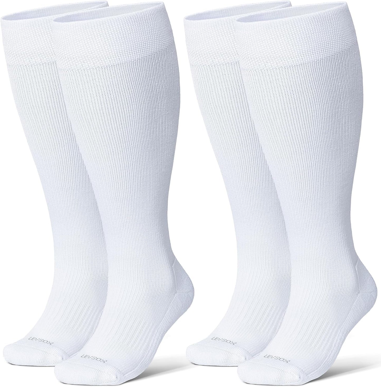 Wide Calf Chioned Compression Socks for Men & Women, Made with Viscose from Bamboo 15-20 mmHg, Knee High Support Stockings for Circulation