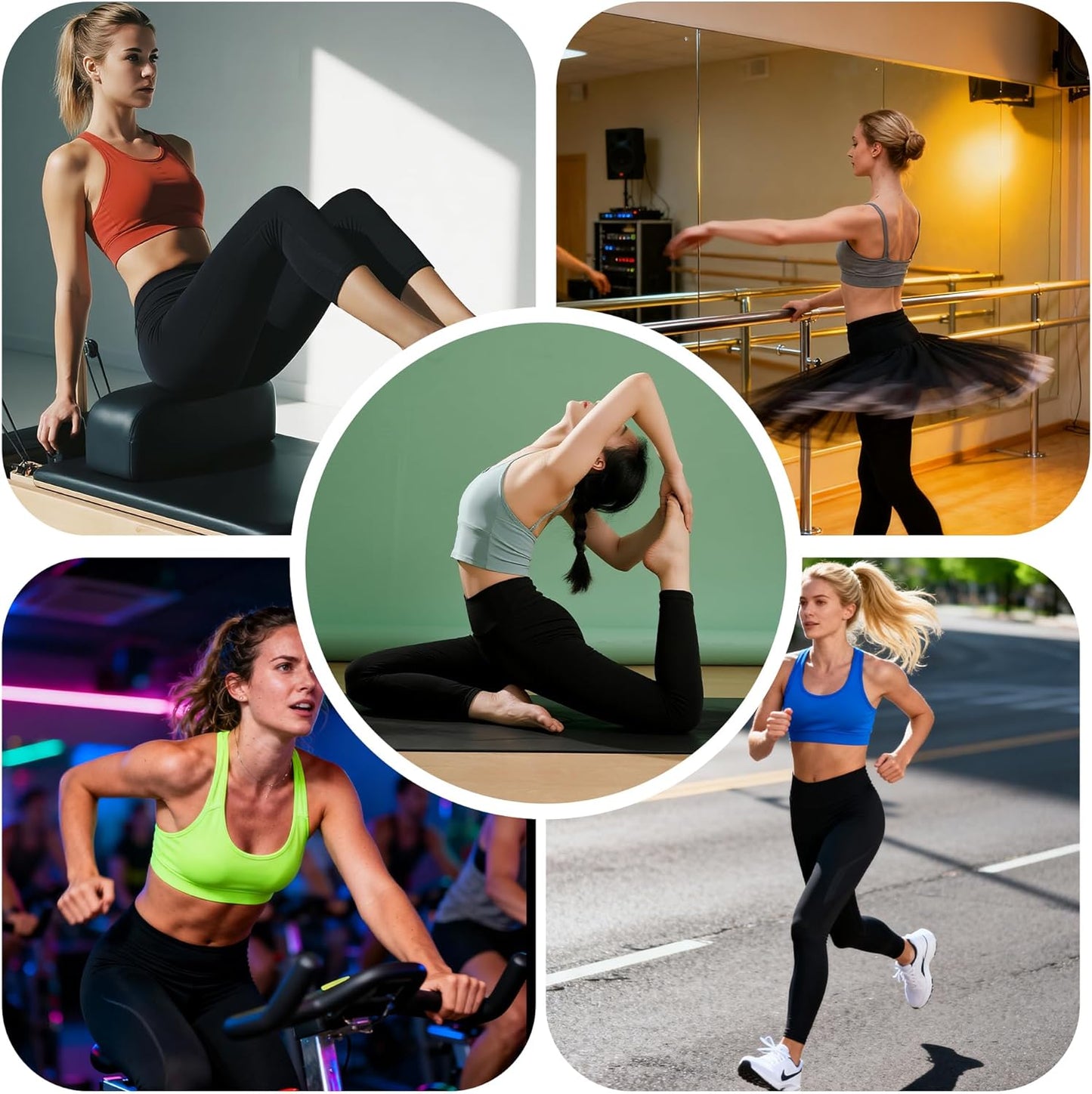 Pilates Grip Socks for Women,Striped Yoga Non Slip Chioned Long Socks for Barre, Dance, Workout 3 Pairs
