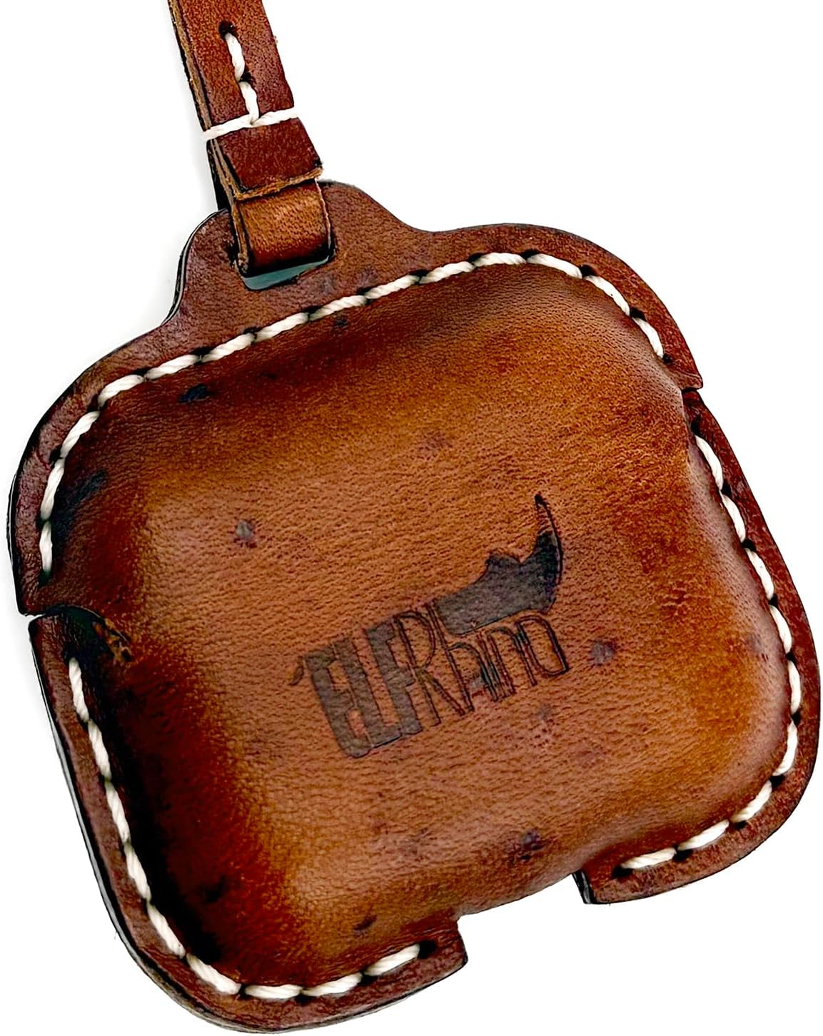 Leather Case Cover Earbud Case Strap String Compatible with Wireless Charging Case Brown
