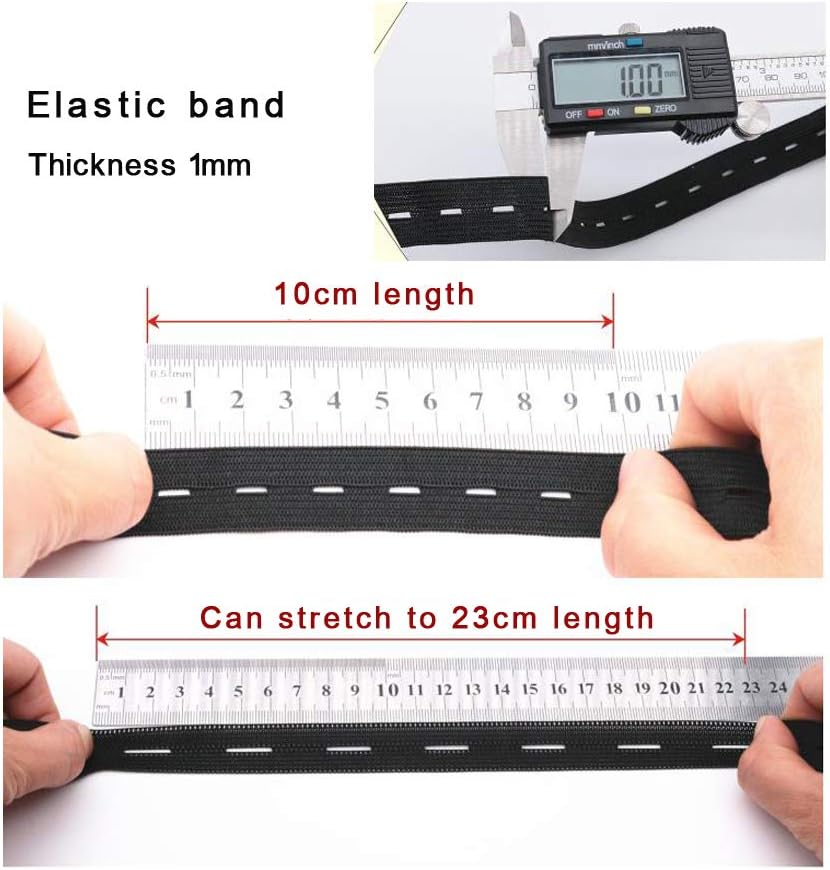 1 Inch by 32 Yard White Buttonhole Elastic Band Heavy Stretch High Elasticity Knit Elastic Band