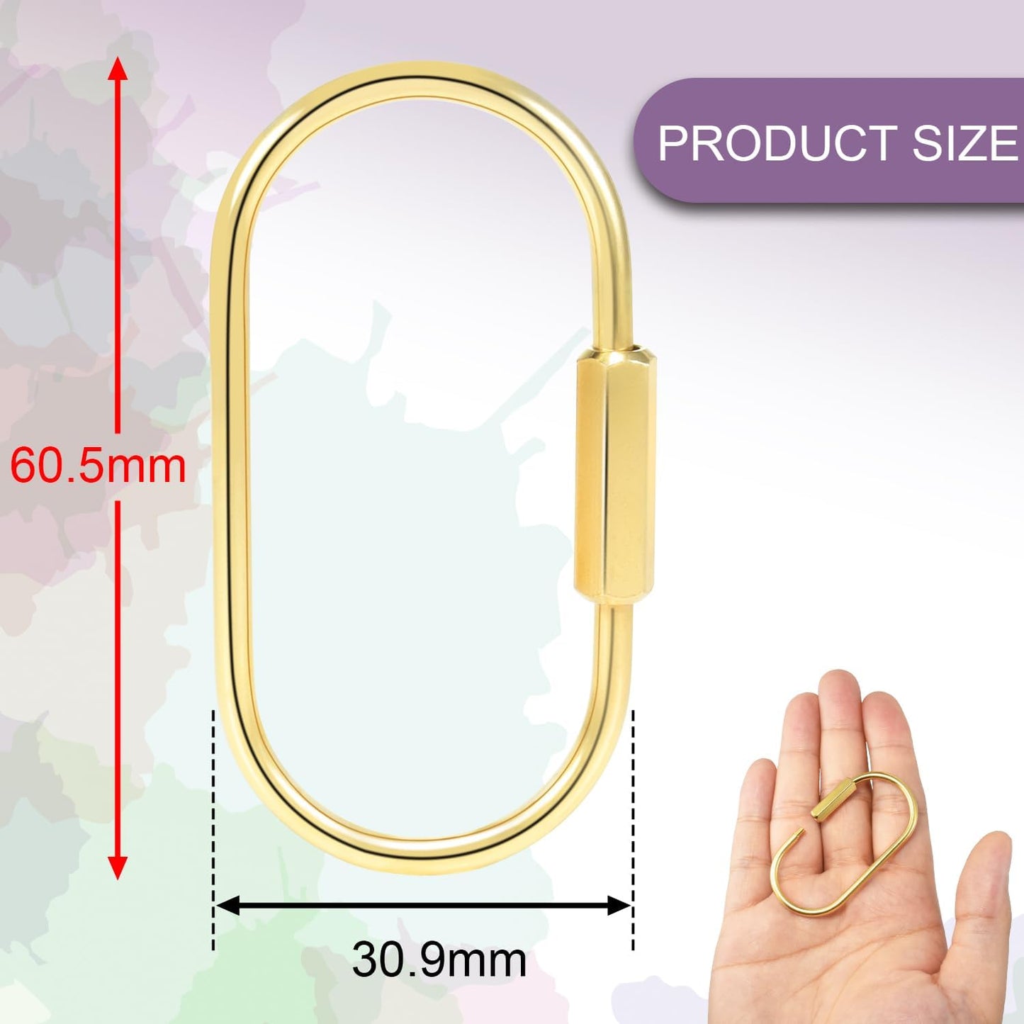 6pcs Gold Carabiner Clips + 10pcs Gold Spring Keychain Clips for Key Chain Purse Starp Dog Tag