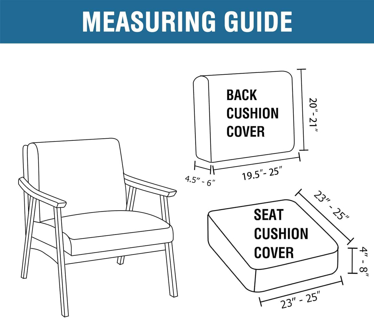 Chair Slip Covers with Arms 2 Piece Sofa Covers Super Stretch Chion Covers for Modern Living Room Chair Soft Accent Chair Cover(Seat Chion Cover Pl Back Chion Cover, Ivory)